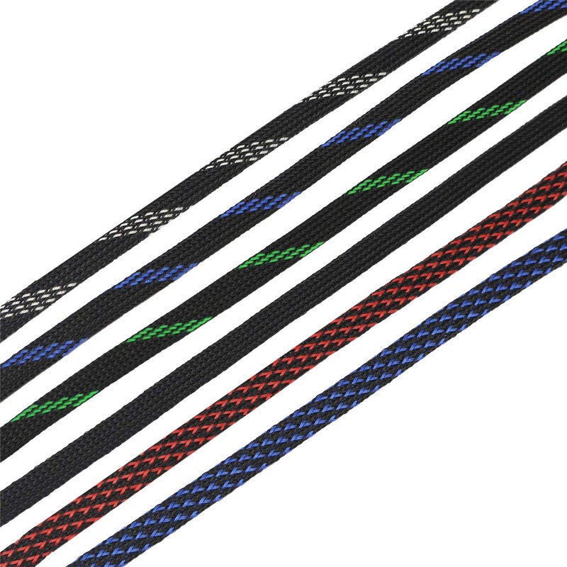 CBAZY 30ft PET Expandable Sleeving Wire Cable Sleeve (1/4", Steel Blue&Black) - Image 5